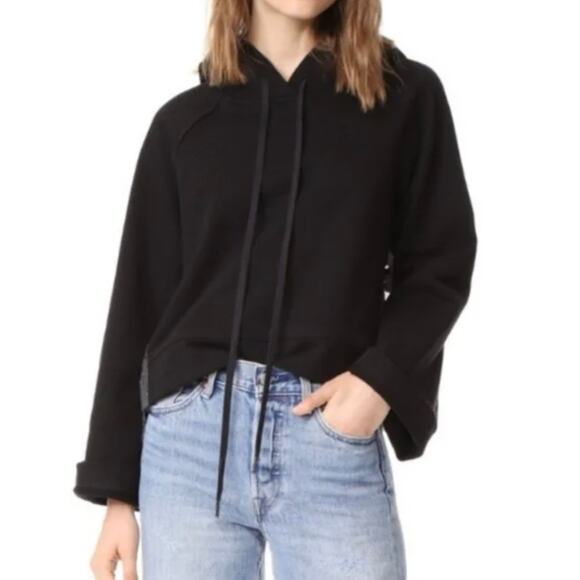 Sea New York Lace Bell Sleeve Combo Cropped Hoodie In Black Size Small - Picture 2 of 15